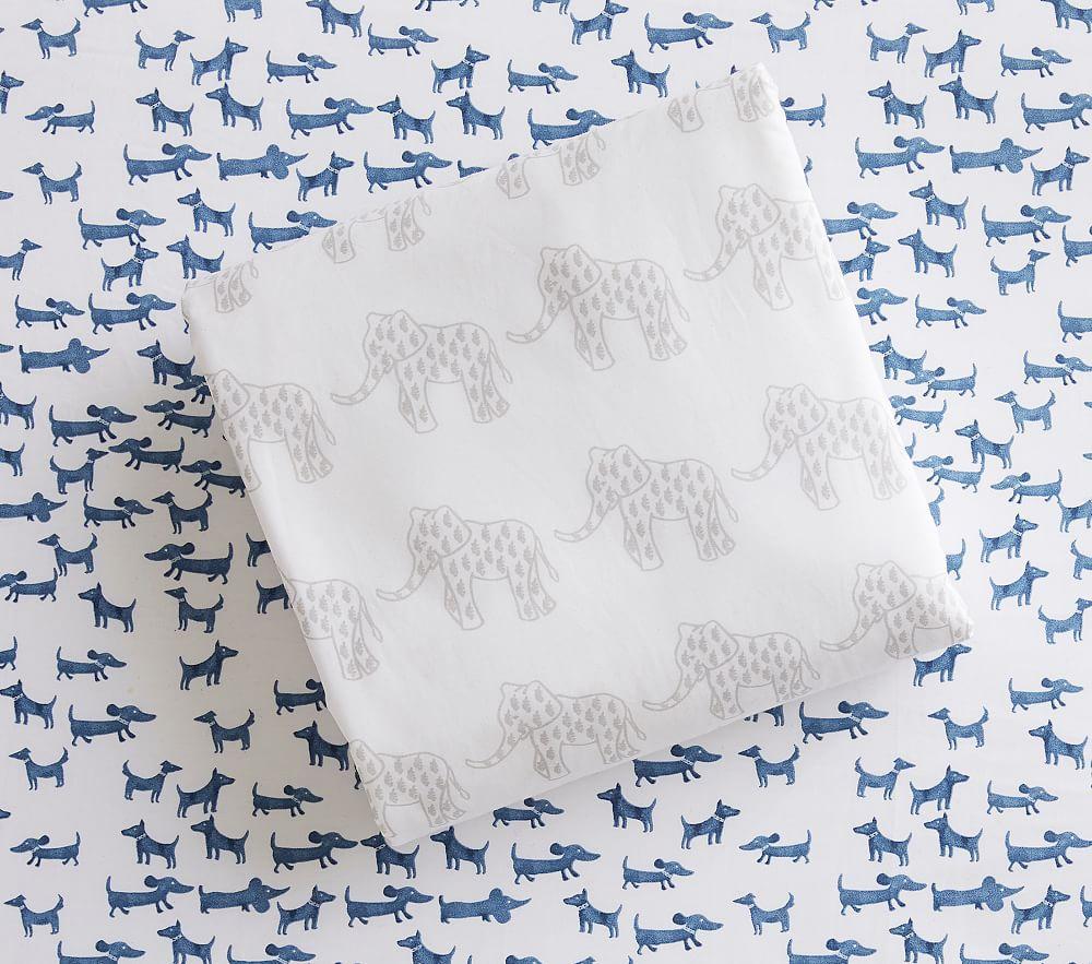 Watercolour Dog Cot Fitted Sheet pottery barn kids UK